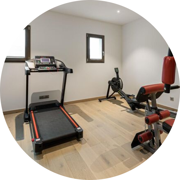 chalet megève luxe salle de sport